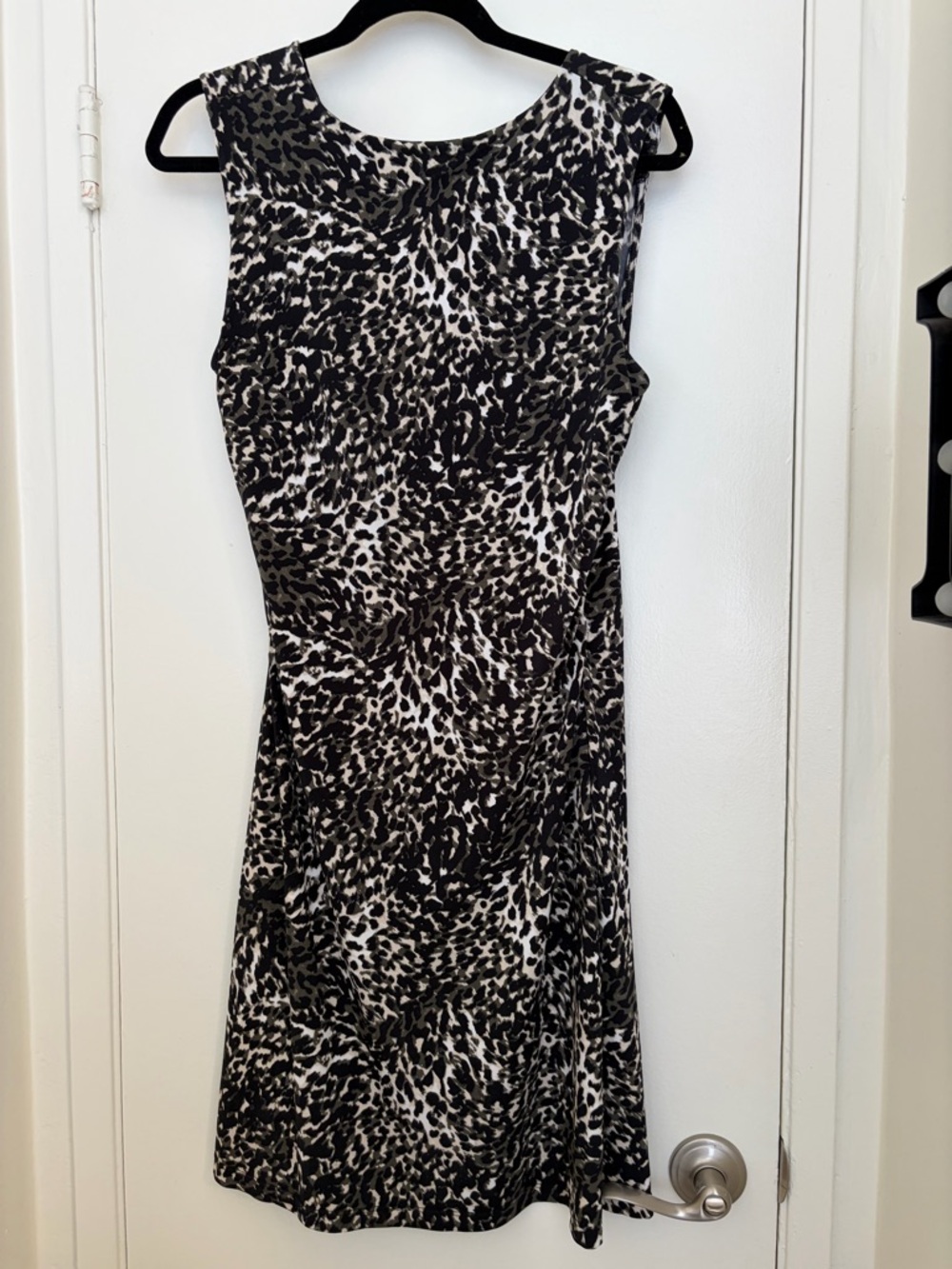 Alfani Black & White Leopard-Print Sleeveless Midi Dress